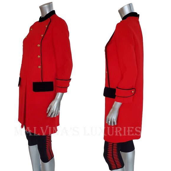 GUCCI DRESS VELVET TRIM RETRO RED TWEED WOOL BLEND sz IT 40 US 4 - Picture 8 of 13